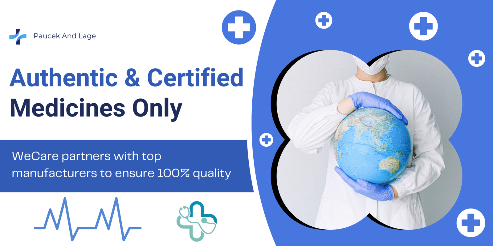 Blue And White Modern Health Medical Services Banner Landscape