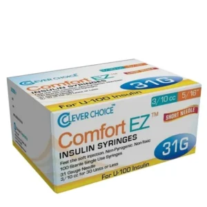 Clever Choice ComfortEZ 31G Insulin Syringes 0.3cc 5/16" – Pack of 100