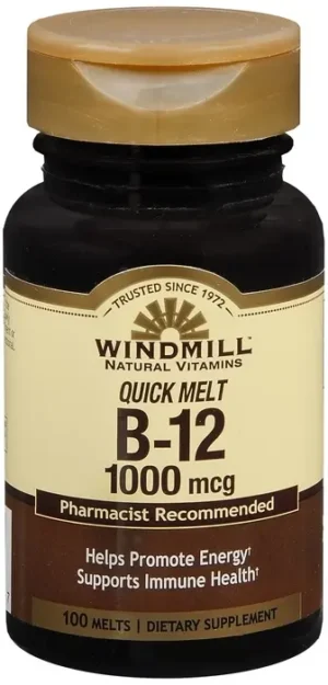 Windmill Sublingual Vitamin B-12 1000 mcg Tablets – 100 Count