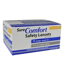 SureComfort Single-Use Safety Lancets 23G, 2.2mm Tip, Pack of 100