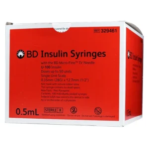 BD Micro-Fine IV Lo-Dose Insulin Syringe 28G, 1/2cc, 1/2" – Pack of 100
