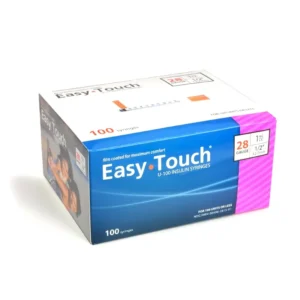 EasyTouch 28G Insulin Syringes 1cc with 1/2" Needle – Pack of 100