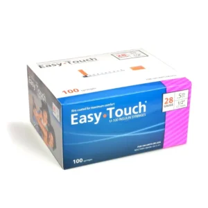 EasyTouch 28G Insulin Syringes 0.5cc 1/2" – Pack of 100