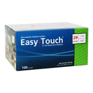 EasyTouch 29G Insulin Syringes 1cc with 1/2" Needle – Pack of 100