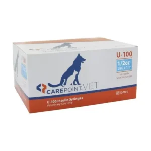 CarePoint Veterinary U-100 Insulin Syringes 29G 1/2cc 1/2" – 100 Count