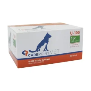 CarePoint Veterinary U-100 Insulin Syringes 29G 1cc with 1/2" Needle – Pack of 100